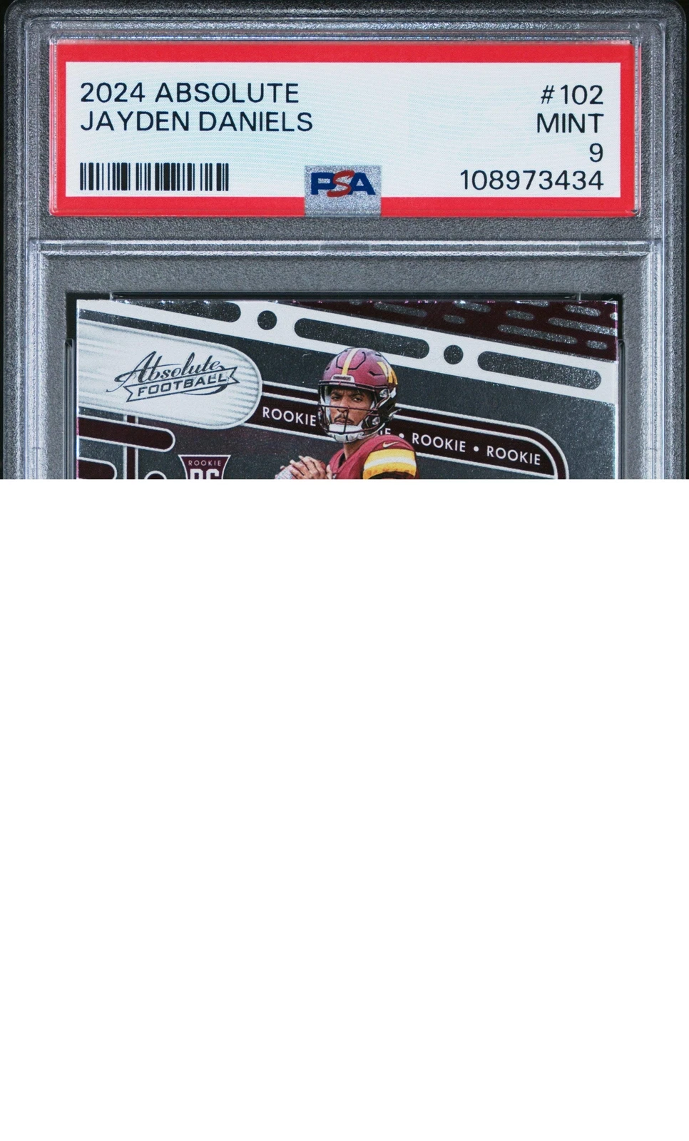 Graded 2024 Panini Absolute Jayden Daniels #102 Rookie Football Card PSA 9 Mint