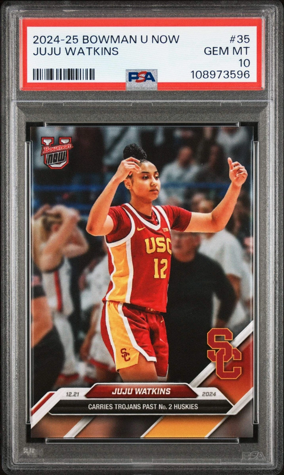 Graded 2024 Topps Bowman U Now JuJu Watkins #35 Rookie RC Basketball Card PSA 10