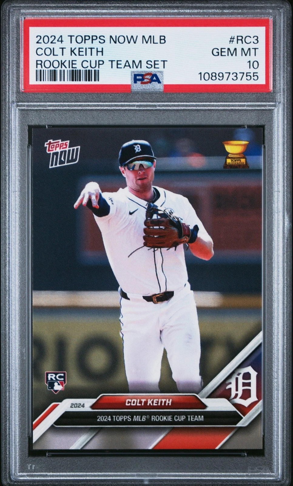 Graded 2024 Topps Now Colt Keith #RC3 Rookie Cup Rookie RC Baseball Card PSA 10