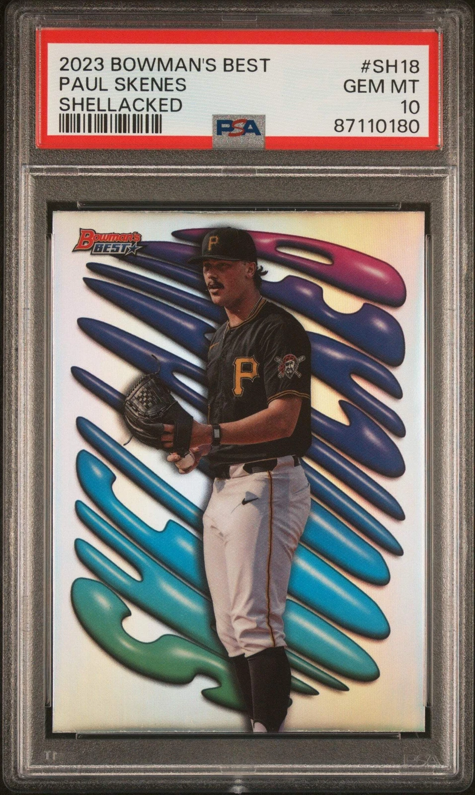 Graded 2023 Bowmans Best Paul Skenes #SH18 Shellacked RC Baseball Card PSA 10