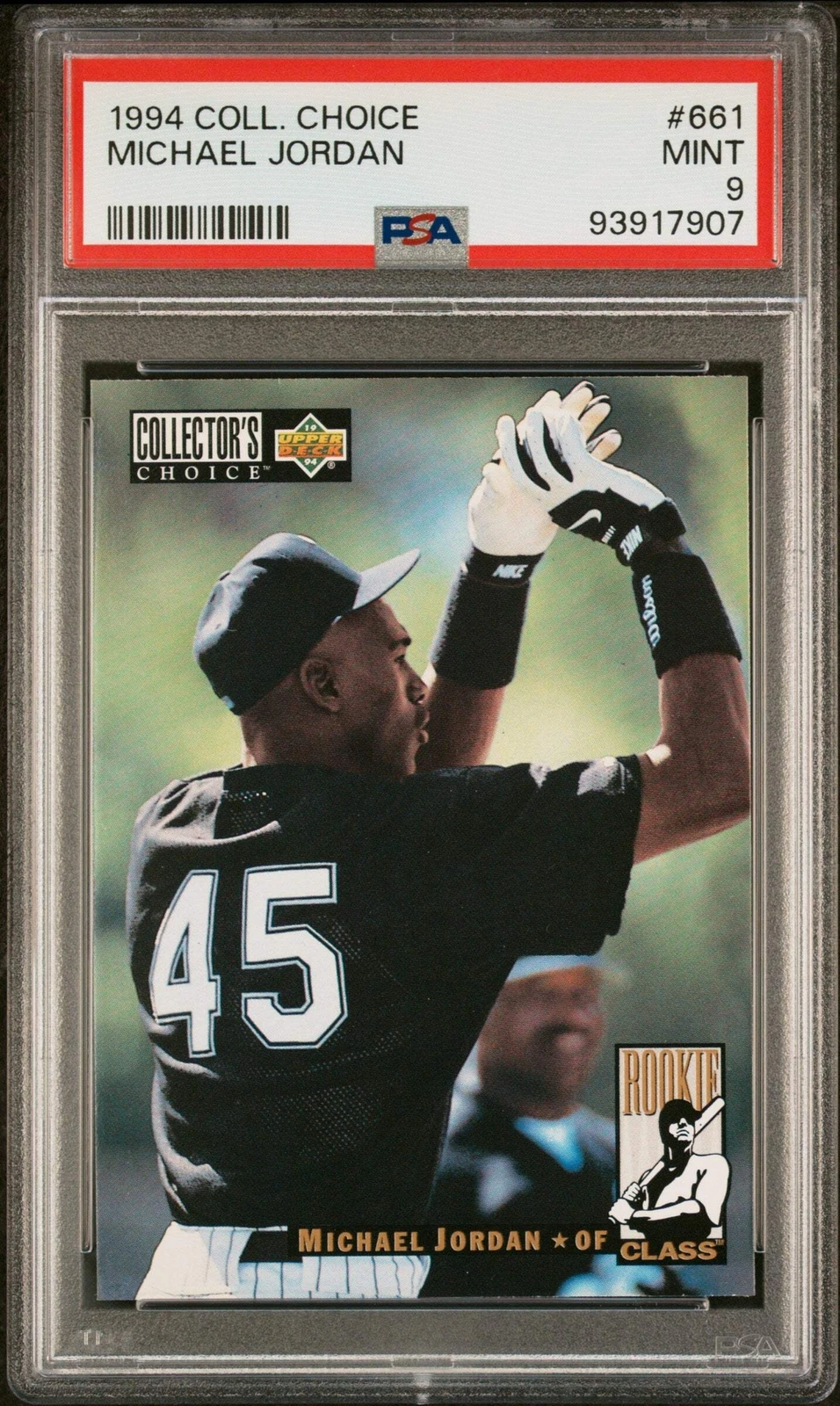 Graded 1994 Collector's Choice Michael Jordan #661 Rookie RC Baseball Card PSA 9