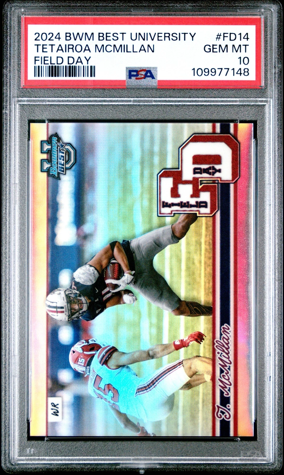 Graded 2024 Bowman Best U Tetairoa McMillan #FD14 Field Day Football Card PSA 10
