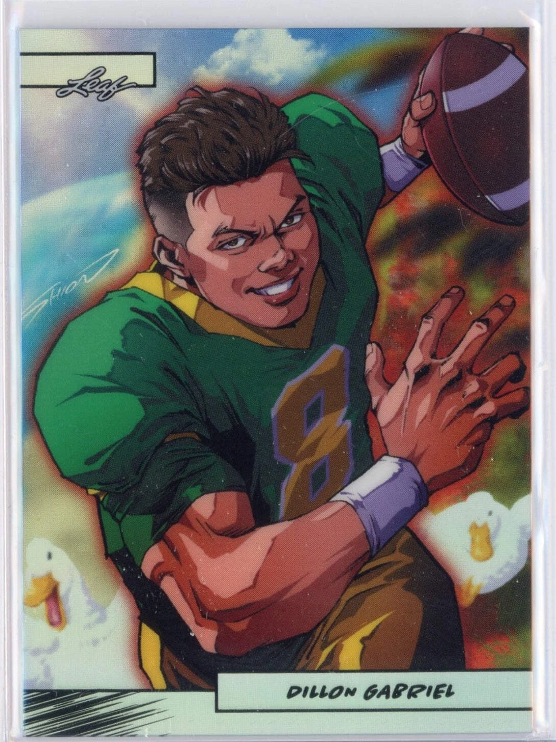2025 Leaf Exclusives Anime Nation Dillon Gabriel #47 Silver /99 Football Card