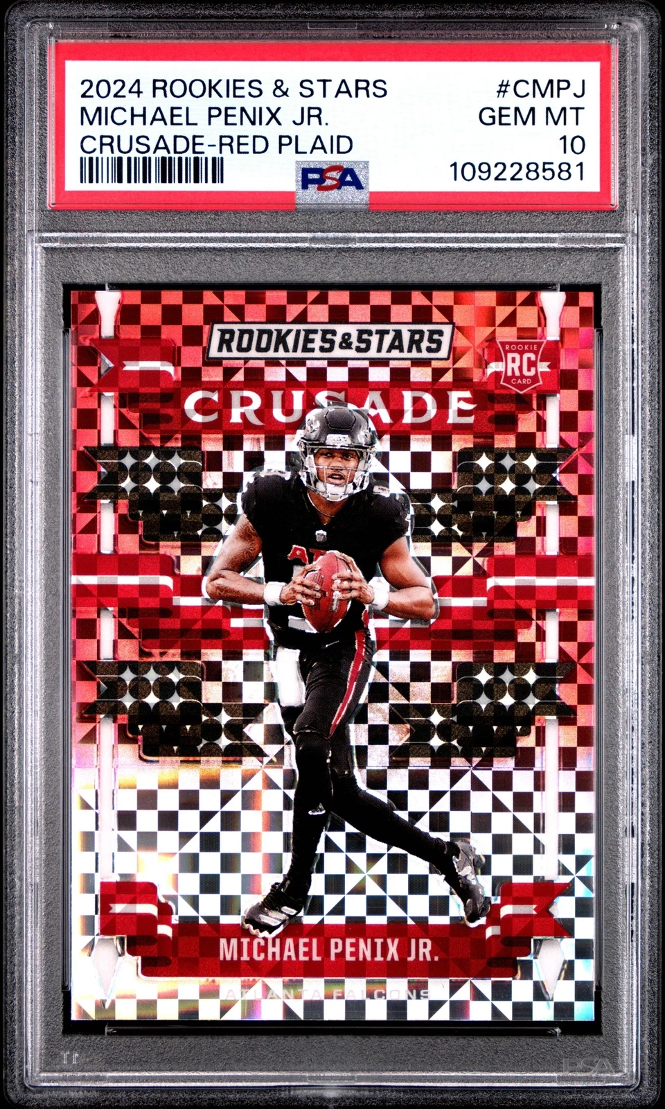 Graded 2024 Panini R&S Michael Penix Jr #CMPJ Red Plaid RC Football Card PSA 10