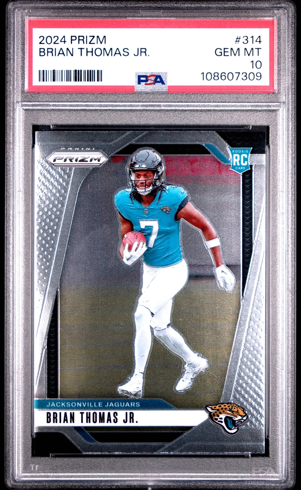 Graded 2024 Panini Prizm Brian Thomas Jr #314 Rookie RC Football Card PSA 10