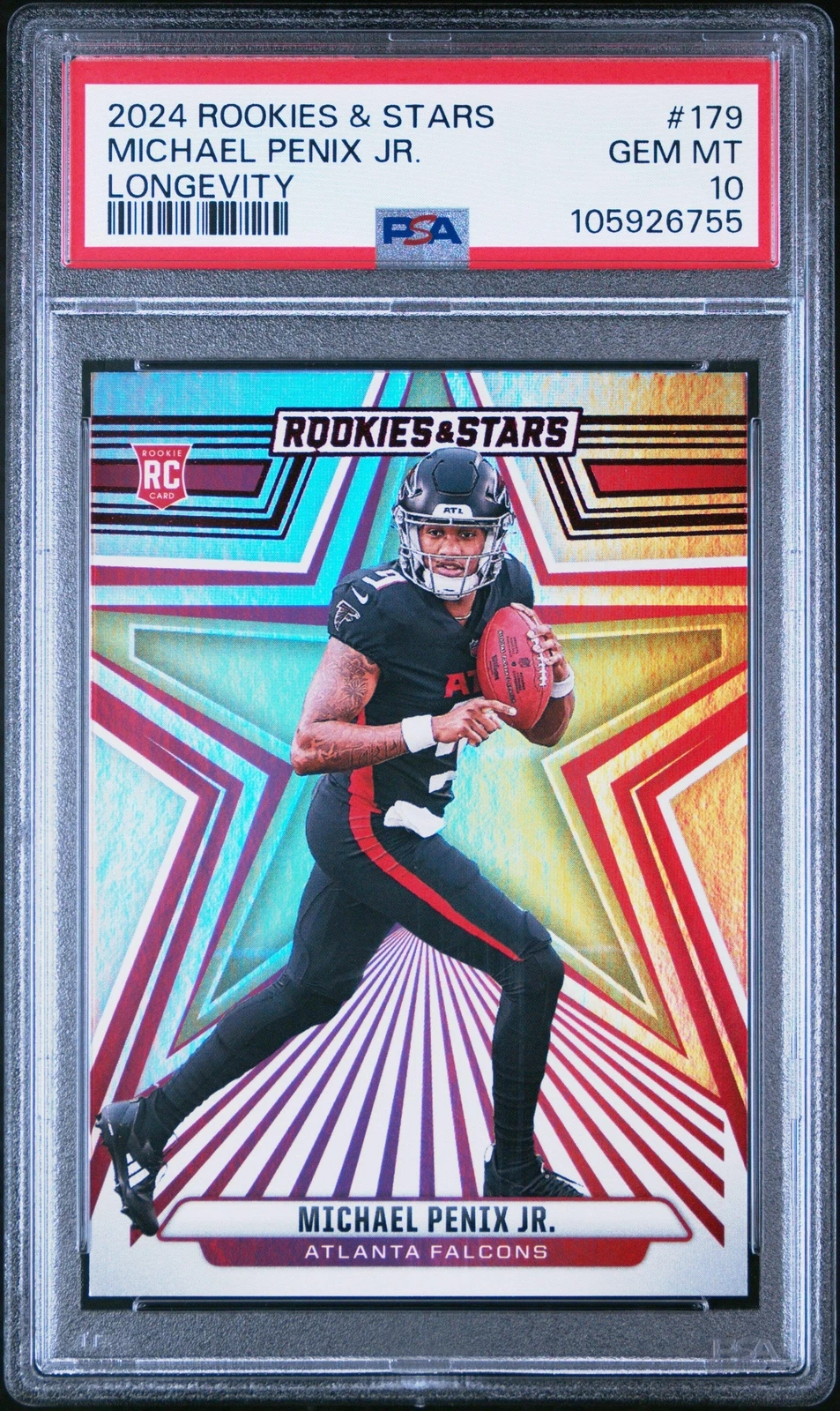 Graded 2024 Panini R&S Michael Penix Jr #179 Longevity RC Football Card PSA 10