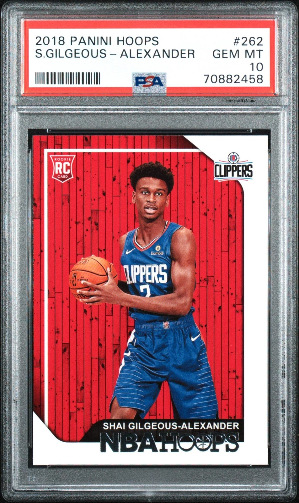 Graded 2018 Panini Hoops Shai Gilgeous-Alexander #262 RC Basketball Card PSA 10