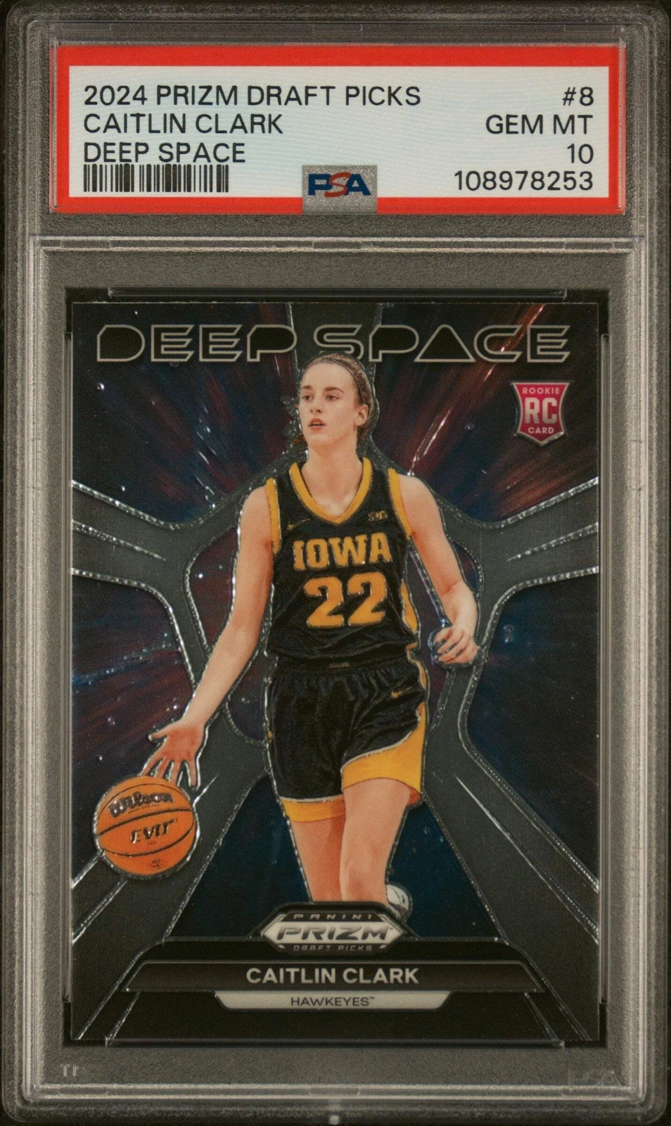 Graded 2024 Panini Prizm DP Caitlin Clark #8 Deep Space Basketball Card PSA 10