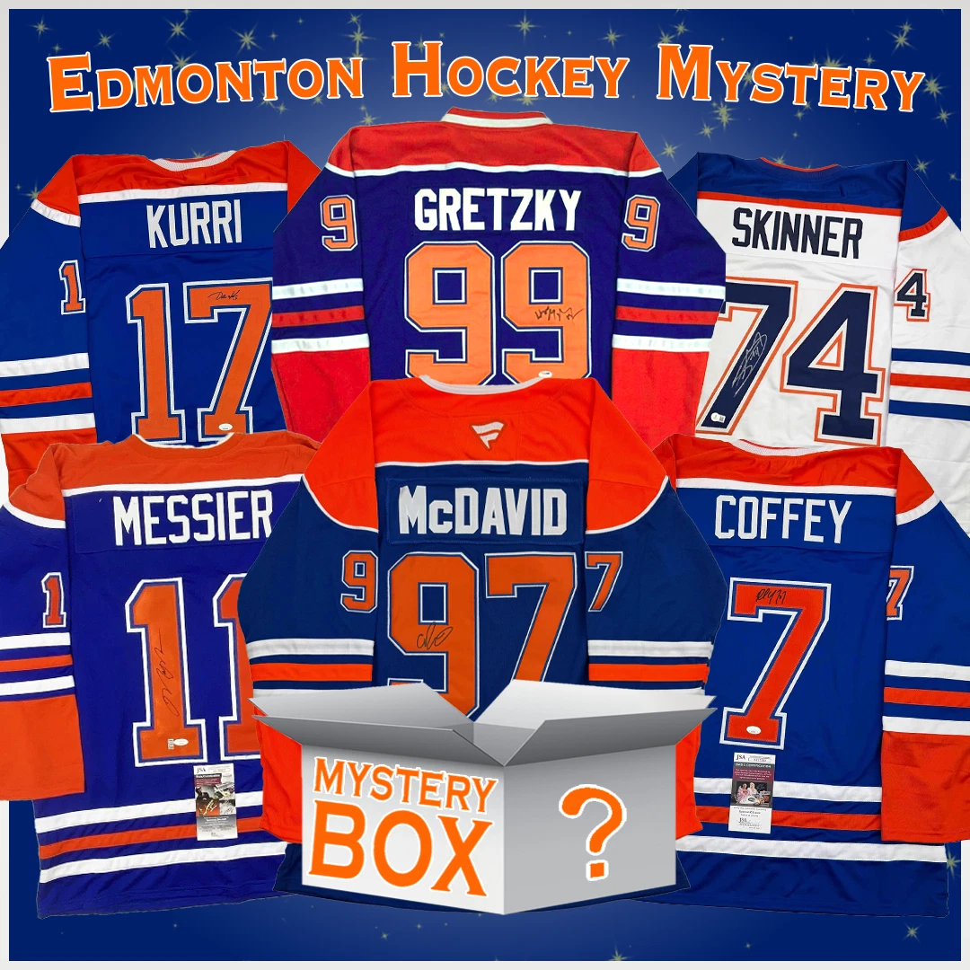Autographed/Signed Edmonton Hockey Jersey Mystery Box PSA JSA or Beckett COA