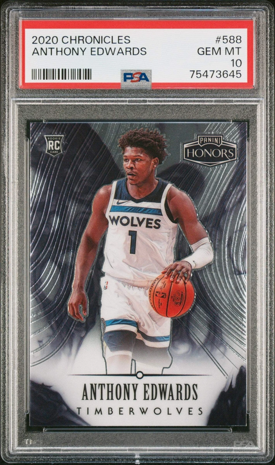 Graded 2020 Panini Chronicles Anthony Edwards #588 Rookie Basketball Card PSA 10