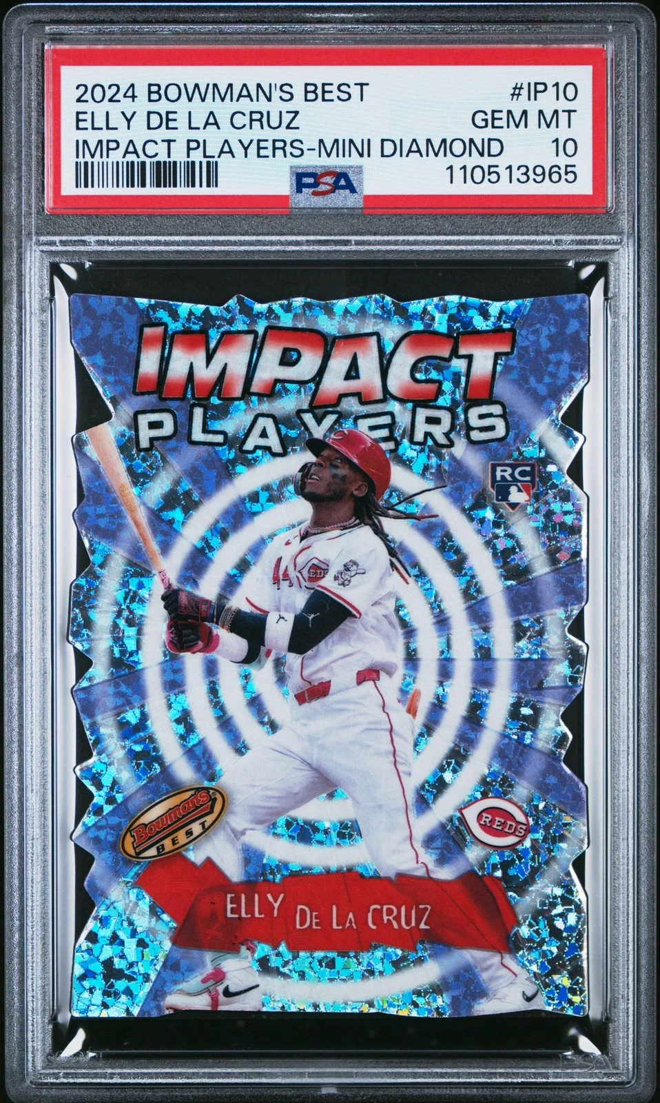 Graded 2024 Bowmans Best Elly De La Cruz #IP10 Mini Diamond Baseball Card PSA 10