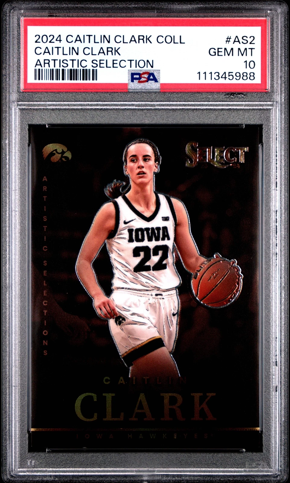 Graded 2024 Panini Caitlin Clark #AS2 Artistic Selection Basketball Card PSA 10
