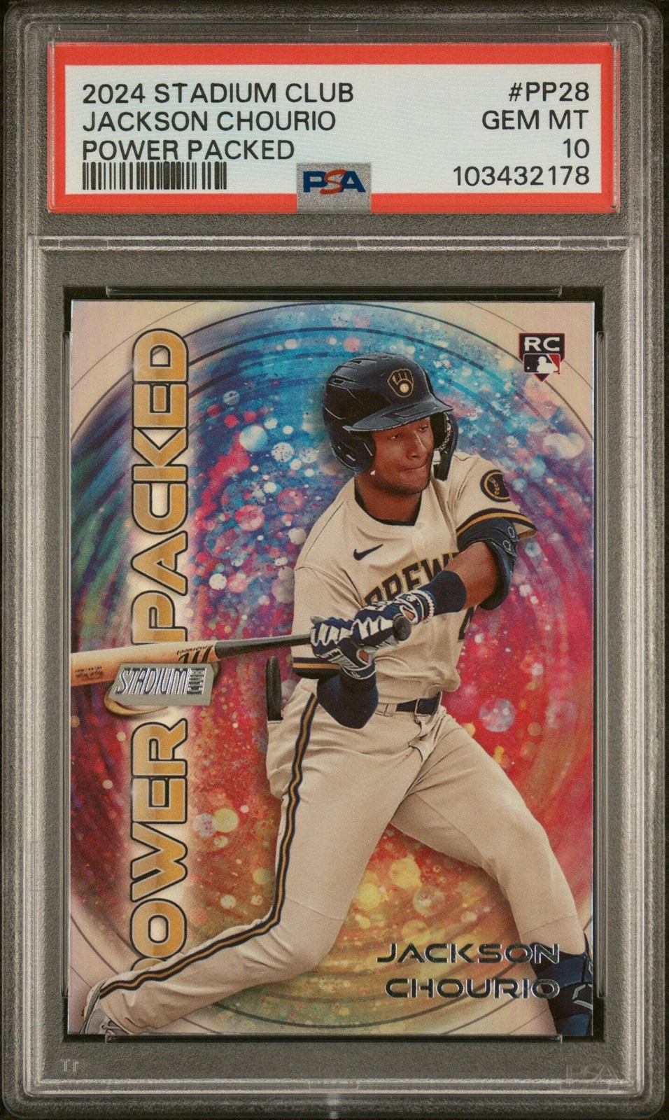 Graded 2024 Topps S/C Jackson Chourio #PP28 Power Packed Baseball Card PSA 10