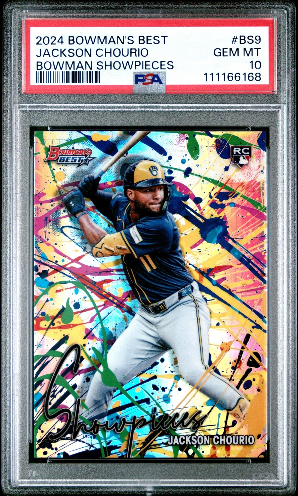 Graded 2024 Bowmans Best Jackson Chourio #BS9 Showpieces RC Baseball Card PSA 10