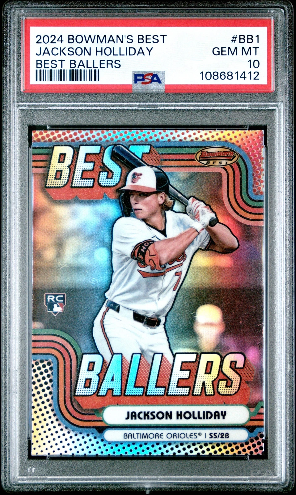 Graded 2024 Bowmans Best Jackson Holliday #BB1 Best Ballers Baseball Card PSA 10