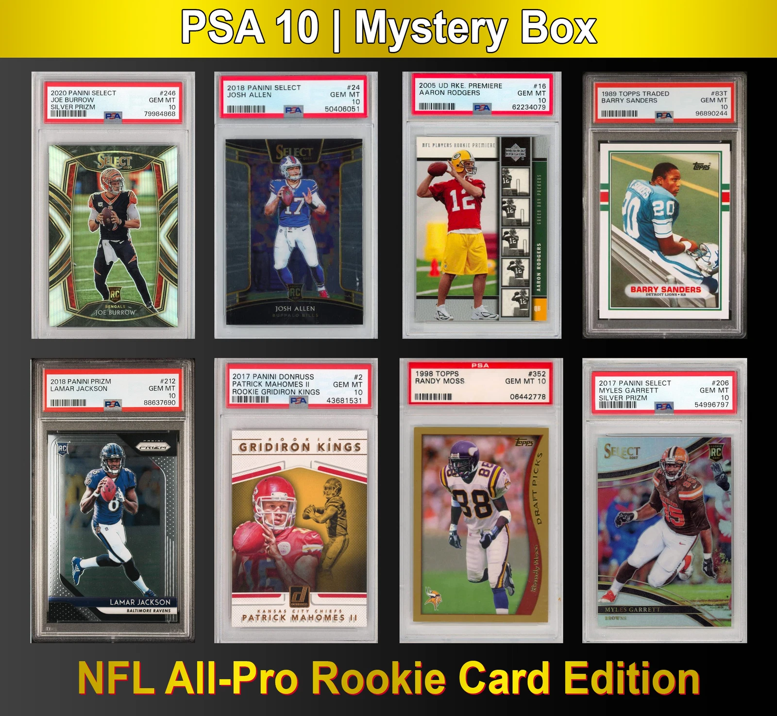 PSA 10 NFL All-PRO Rookie Graded Football Card Mystery Box
