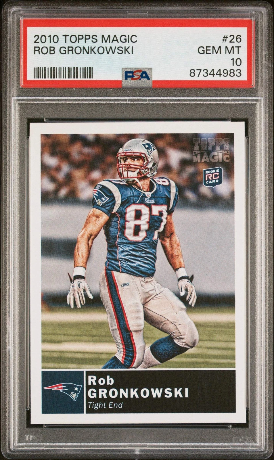 Graded 2010 Topps Magic Rob Gronkowski #26 Rookie RC Football Card PSA 10 Gem