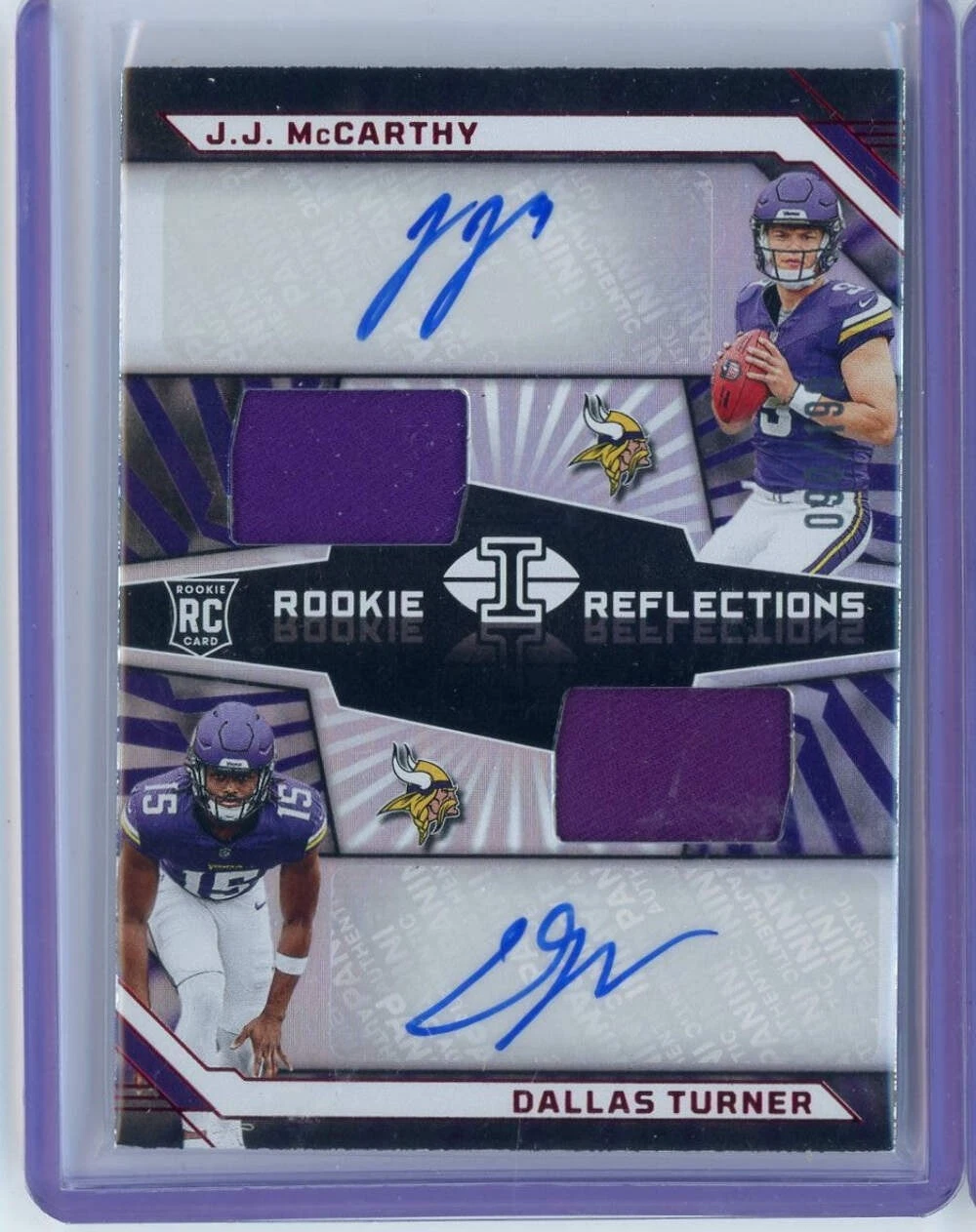2024 Illusions Rookie Reflections JJ McCarthy/Dallas Turner #RRAMV RPA /199 Card