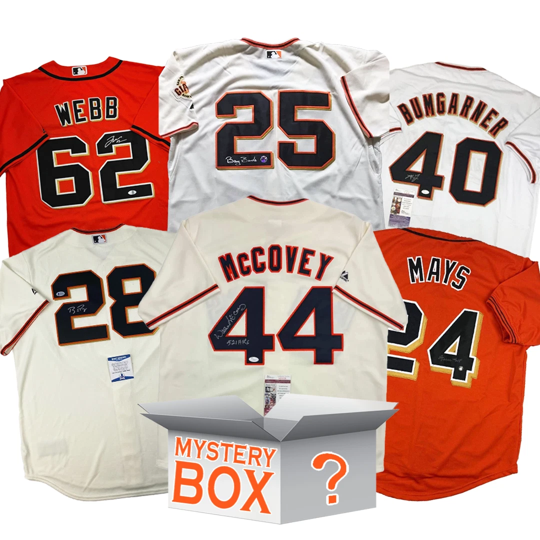 Autographed/Signed San Francisco Baseball Jersey Mystery Box with PSA JSA or COA