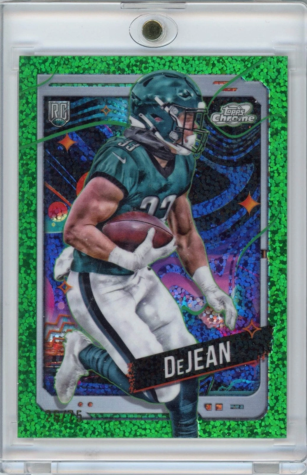 2024 Topps Cosmic Chrome Cooper DeJean #177 Spacedust REF /75 RC Football Card