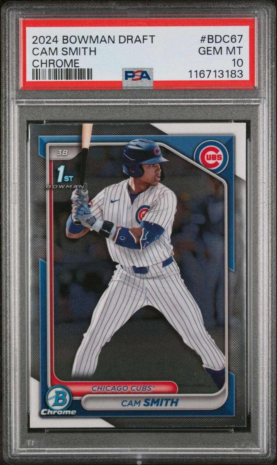 Graded 2024 Topps Bowman Draft Cam Smith #BDC67 Chrome RC Baseball Card PSA 10