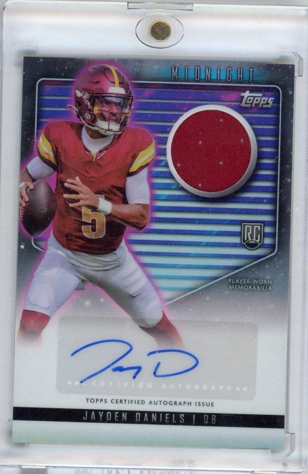 2024 Topps Midnight Jayden Daniels #RJAJD Rookie Jersey Auto RC Football Card