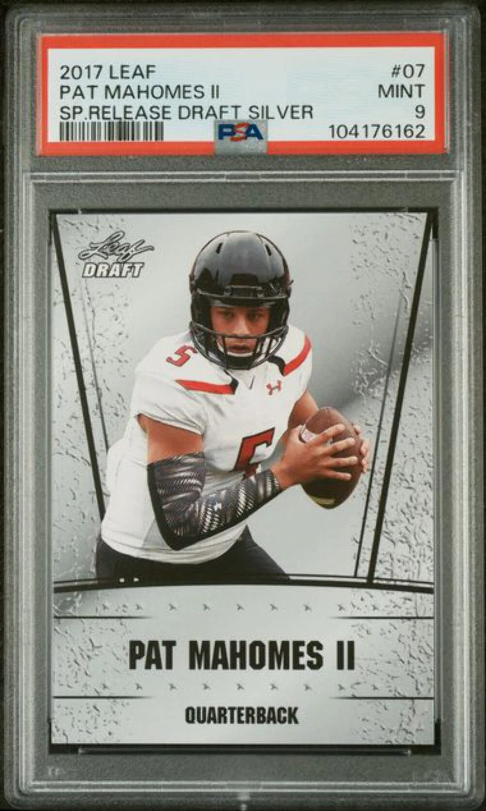 Graded 2017 Leaf Draft Patrick Mahomes II Special Release Silver RC PSA 9