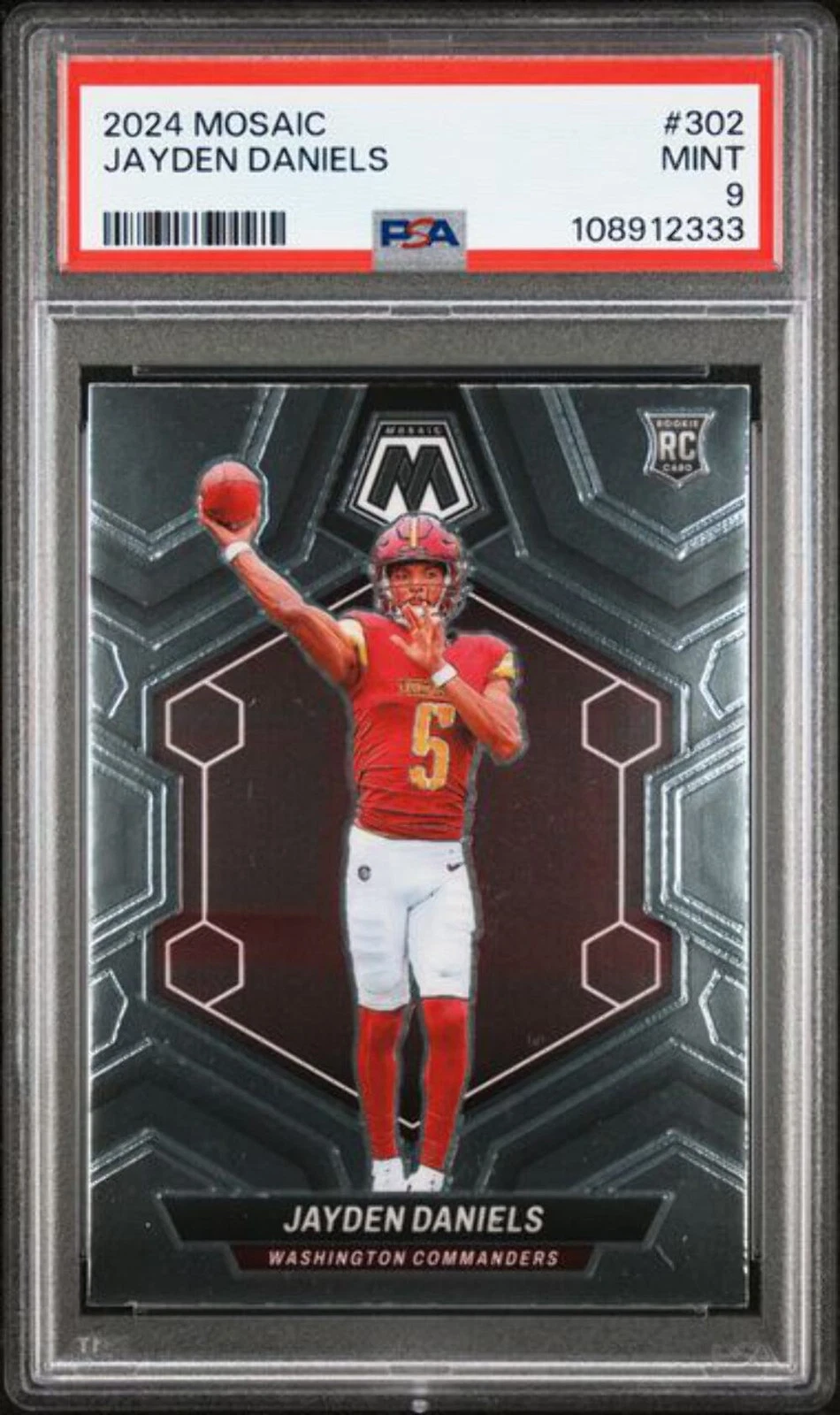Graded 2024 Panini Mosaic Jayden Daniels #302 Rookie RC Football Card PSA 9 Mint