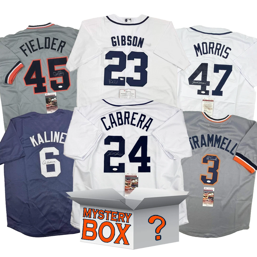 Autographed/Signed Detroit Baseball Jersey Mystery Box with PSA JSA Beckett COA