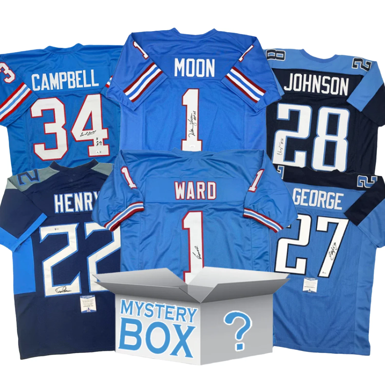 Autographed/Signed Tennessee Football Jersey Mystery Box with PSA JSA or BAS COA