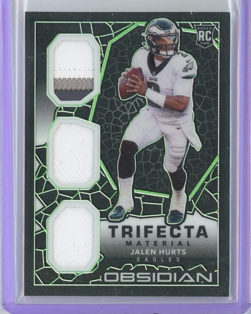 2020 Obsidian Trifecta Material Jalen Hurts #TM22 /50 Rookie Patch