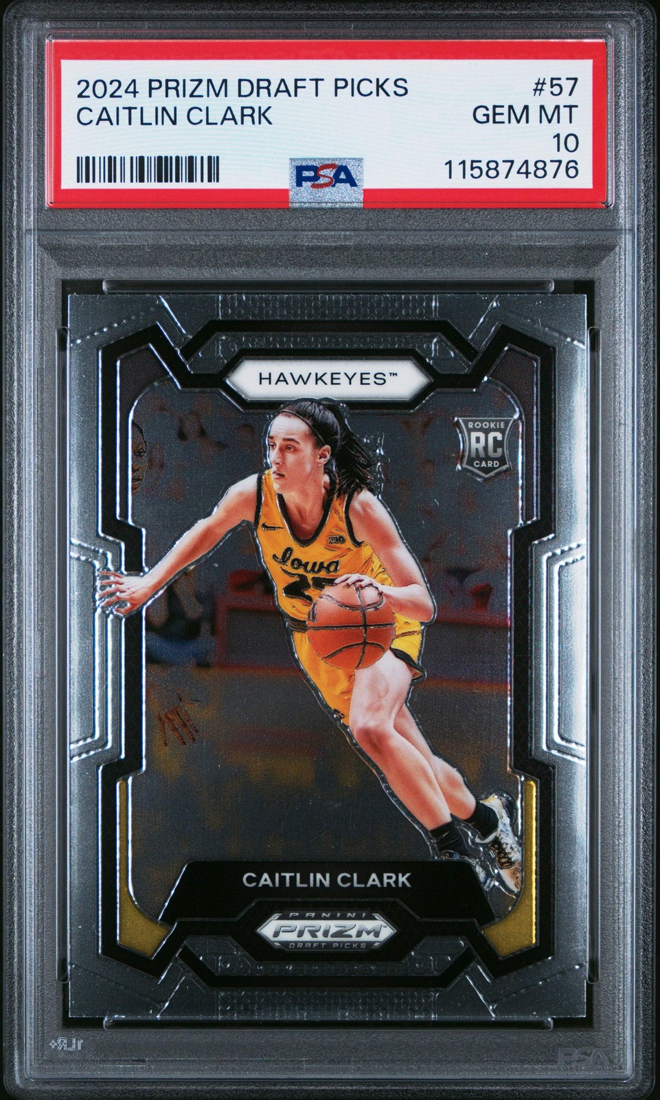 Graded 2024 Panini Prizm Draft Picks Caitlin Clark #57 Rookie RC Card PSA 10 Gem