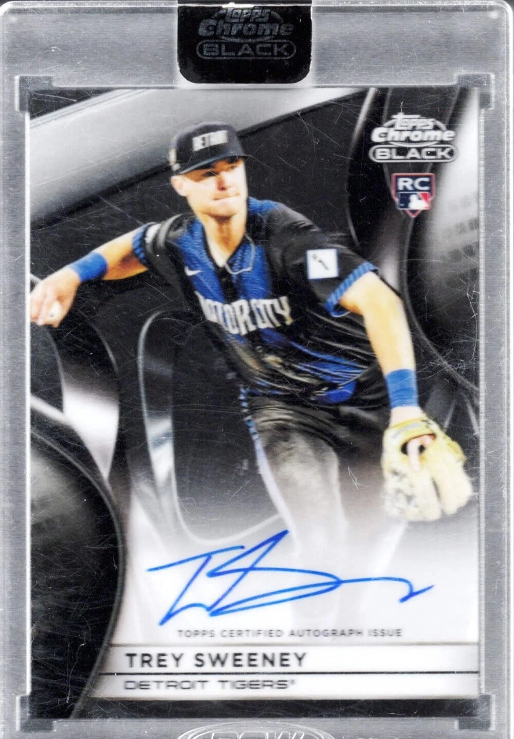 2025 Topps Chrome Black Trey Sweeney #CBATS Auto /199 Detroit Tigers Rookie Card
