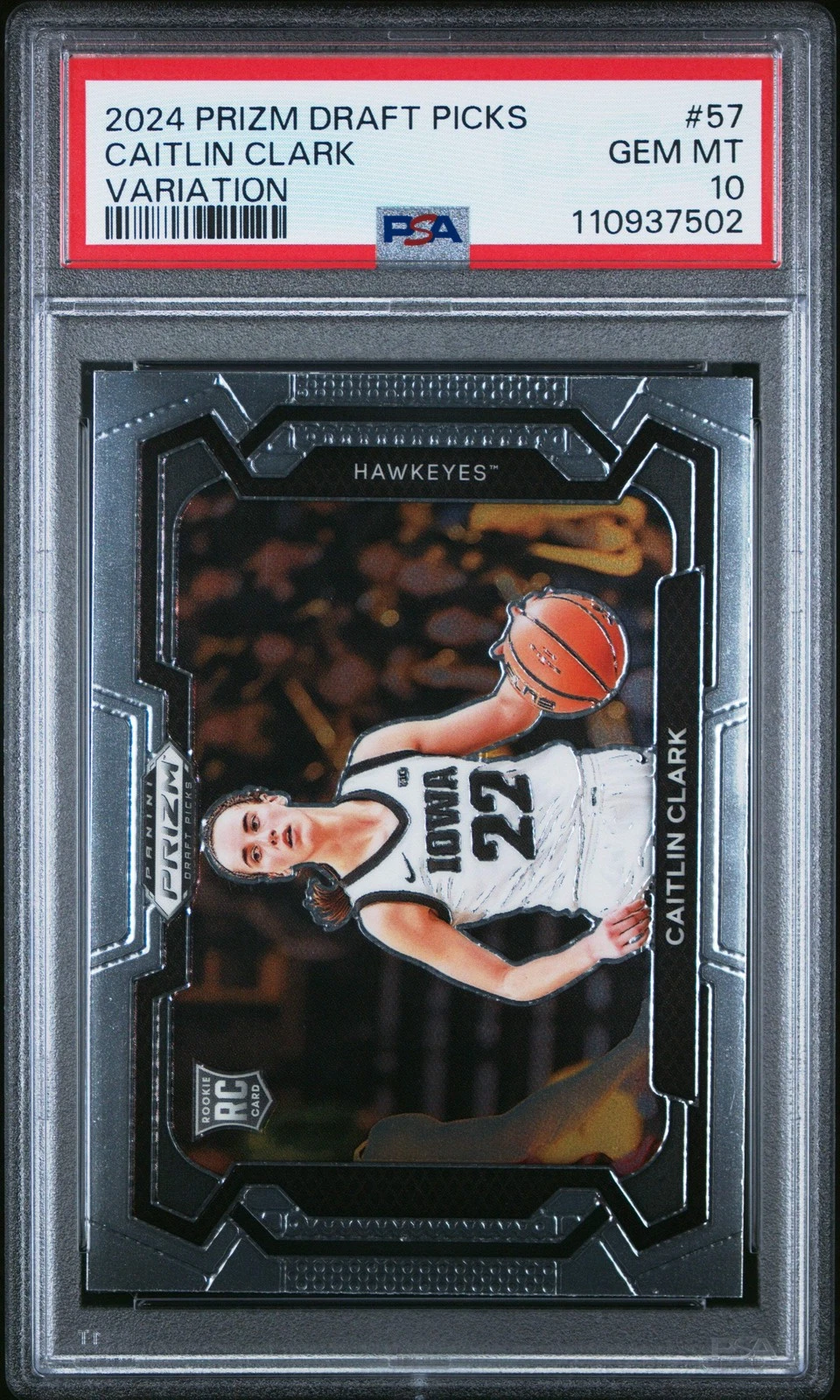 Graded 2024 Panini Prizm Draft Picks Caitlin Clark #57 Variation RC Card PSA 10