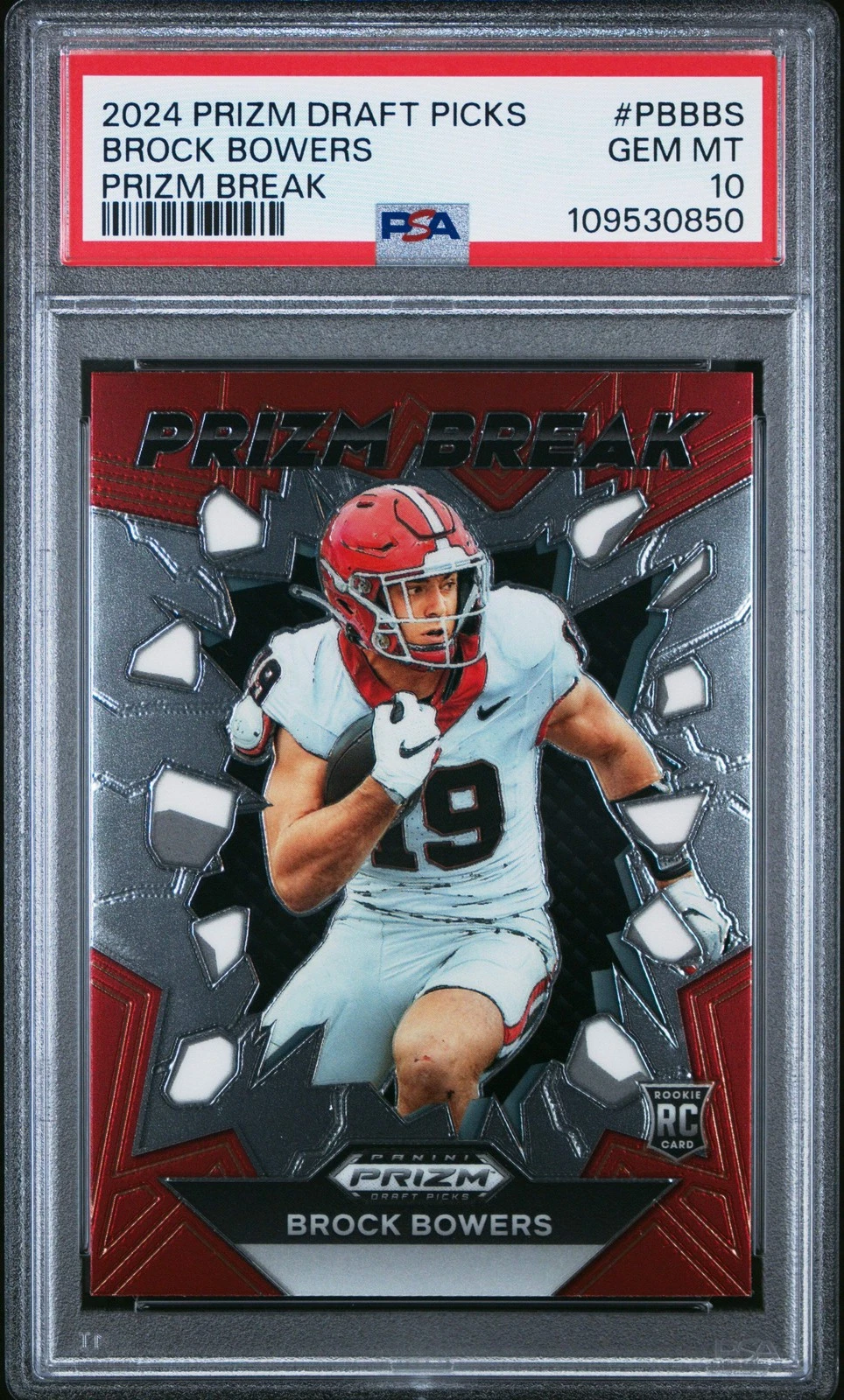 Graded 2024 Panini Prizm DP Brock Bowers #PBBBS Prizm Break Rookie Card PSA 10