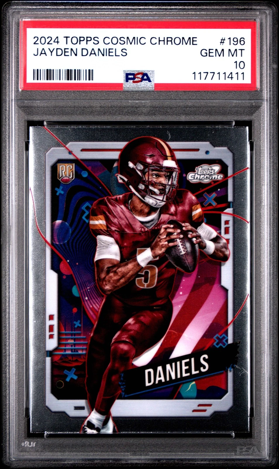 Graded 2024 Topps Cosmic Chrome Jayden Daniels #196 Rookie Football Card PSA 10