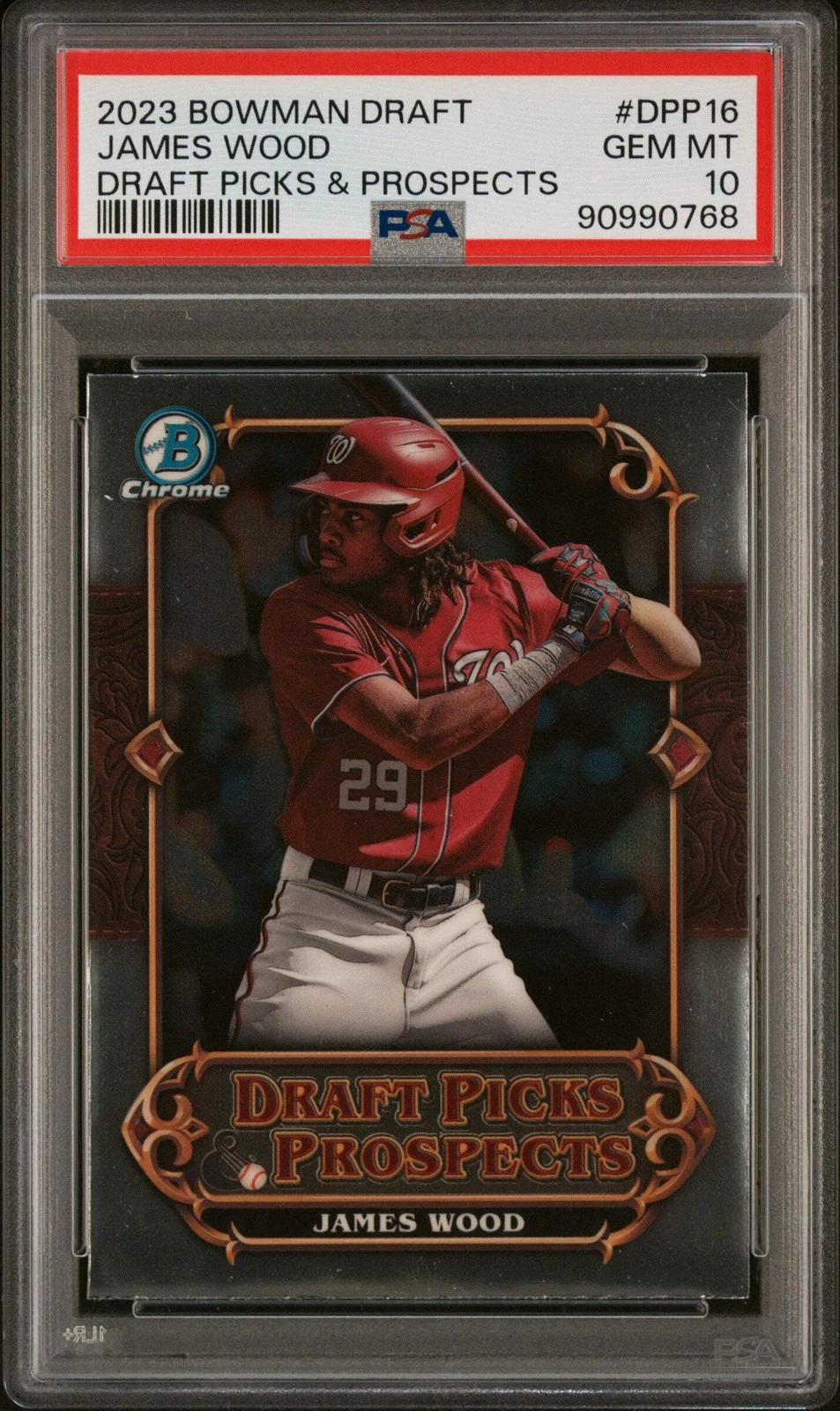 Graded 2023 Topps Bowman Draft James Wood #DPP16 Rookie RC Baseball Card PSA 10