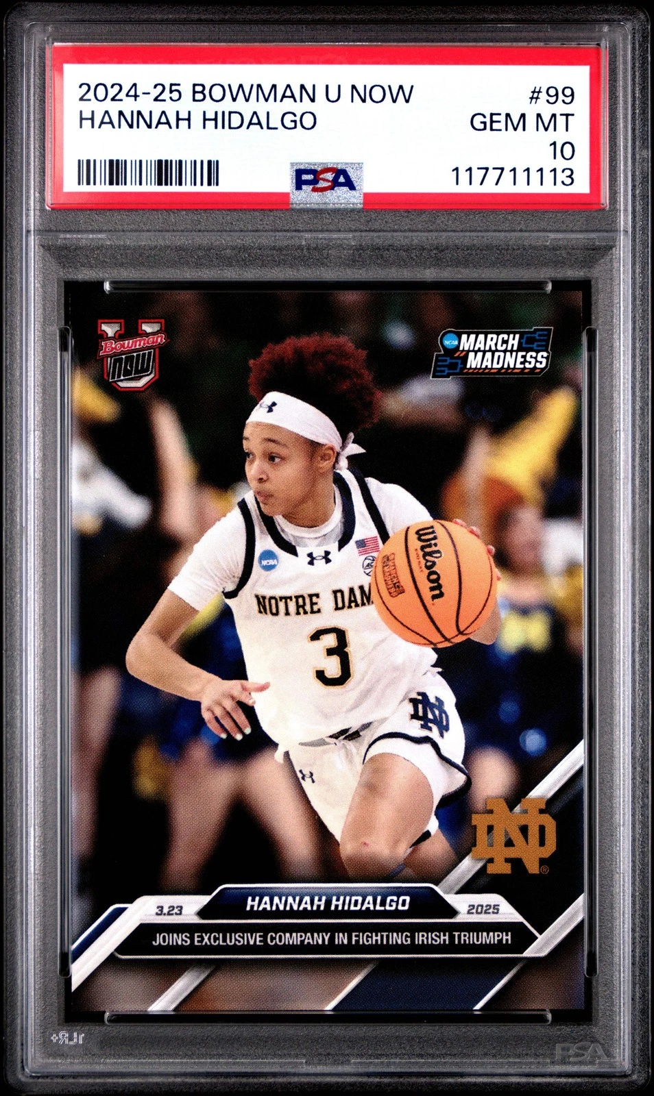 Graded 2024 Topps Bowman U Now Hannah Hidalgo #99 Rookie Basketball Card PSA 10