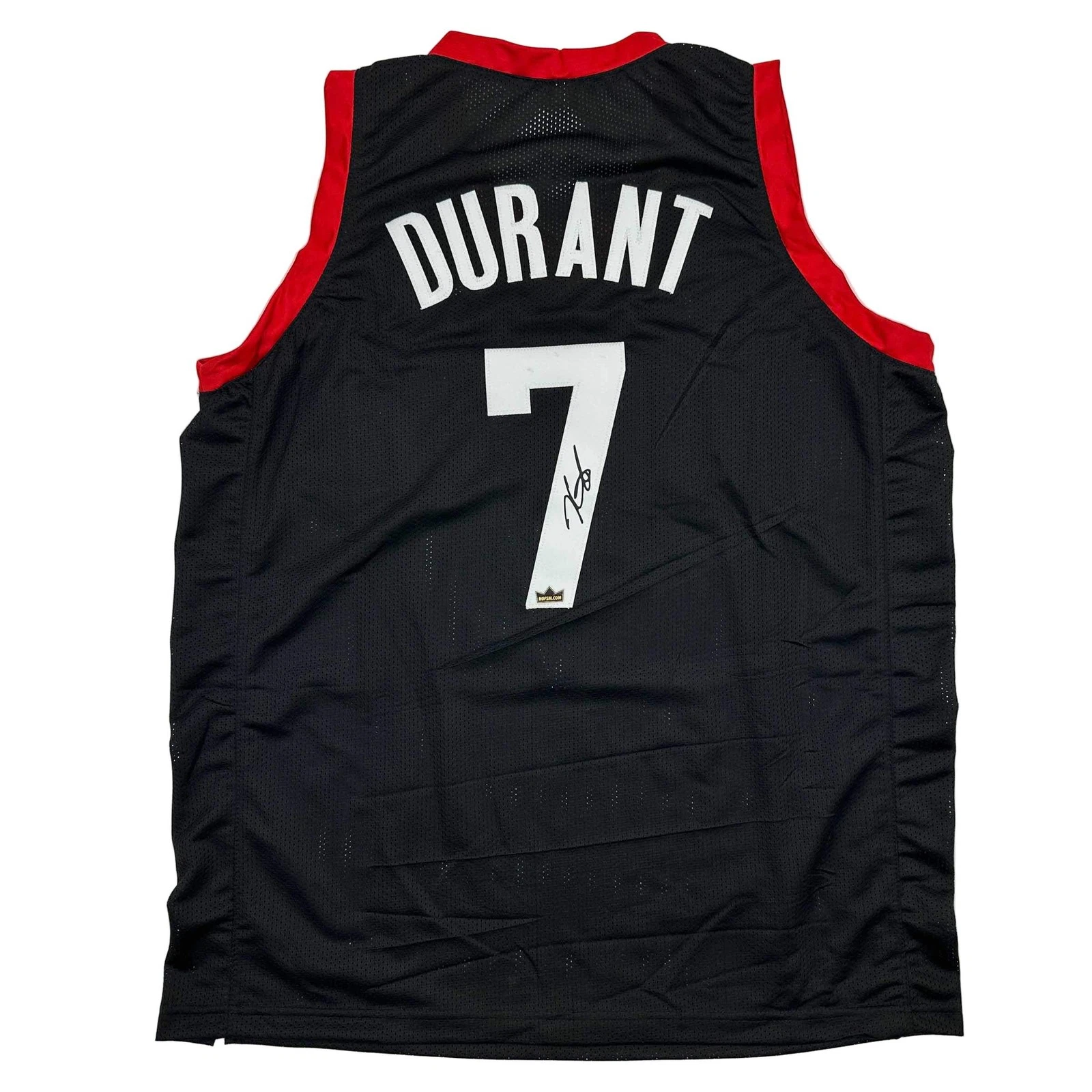 Facsimile Autographed Kevin Durant Houston Black Reprint Jersey Size Men's XL
