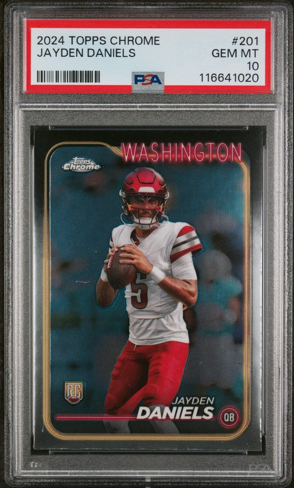 Graded 2024 Topps Chrome Jayden Daniels #TEN Rookie RC Football Card PSA 10