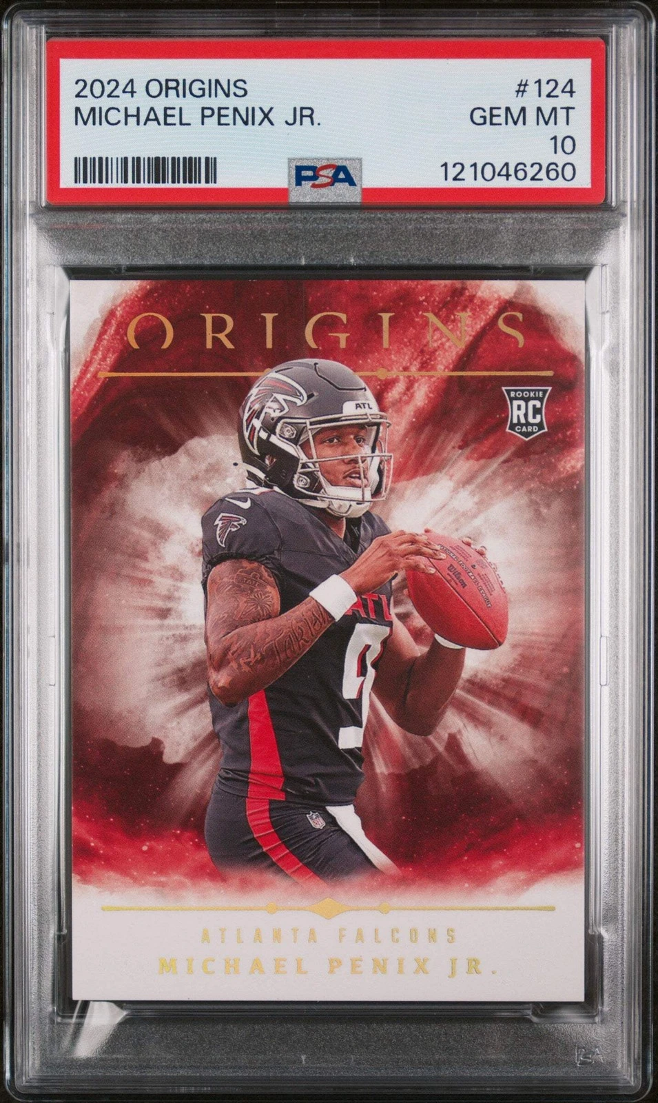 Graded 2024 Panini Origins Michael Penix Jr #124 Rookie RC Football Card PSA 10