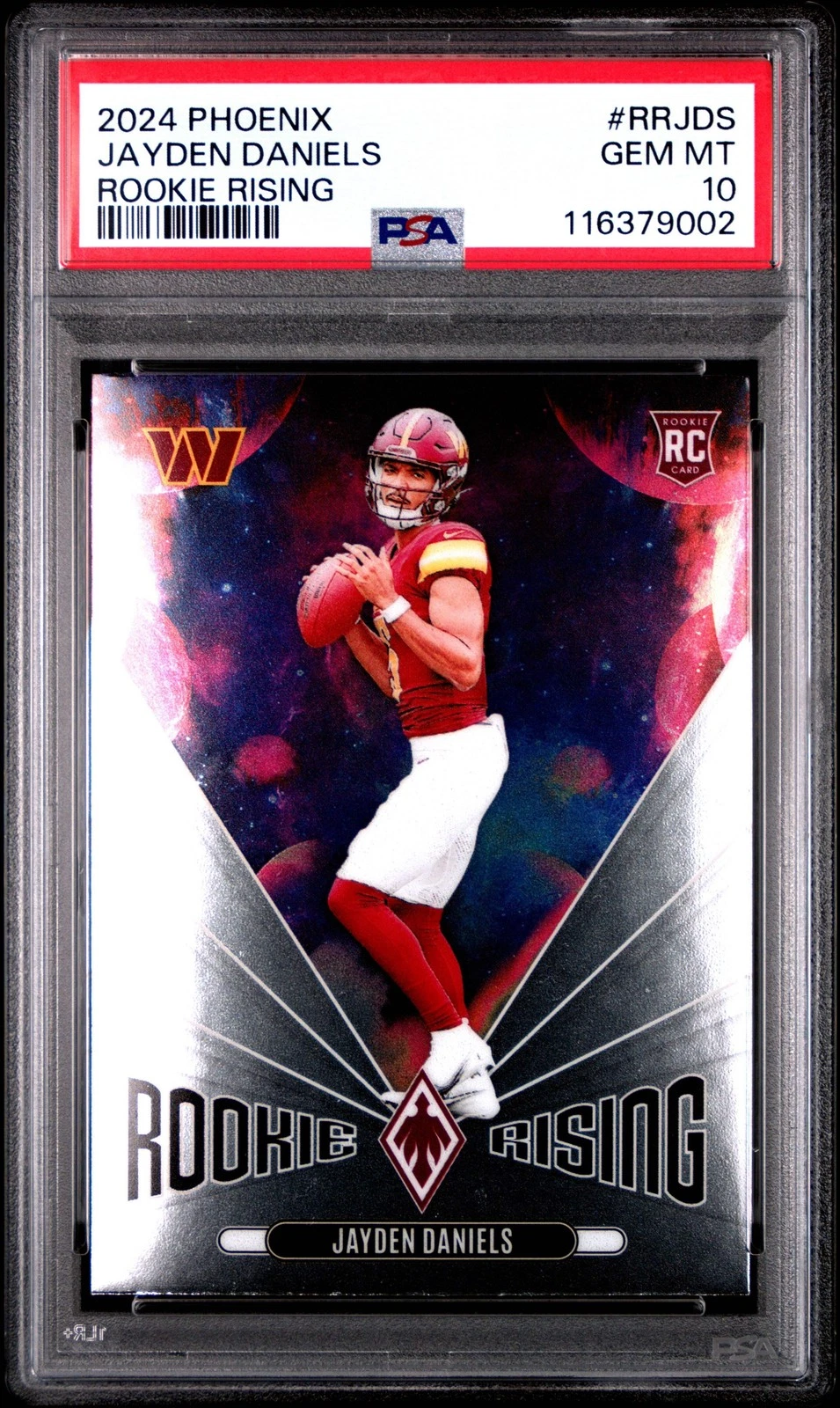 Graded 2024 Phoenix Jayden Daniels #RRJDS Rookie Rising RC Football Card PSA 10