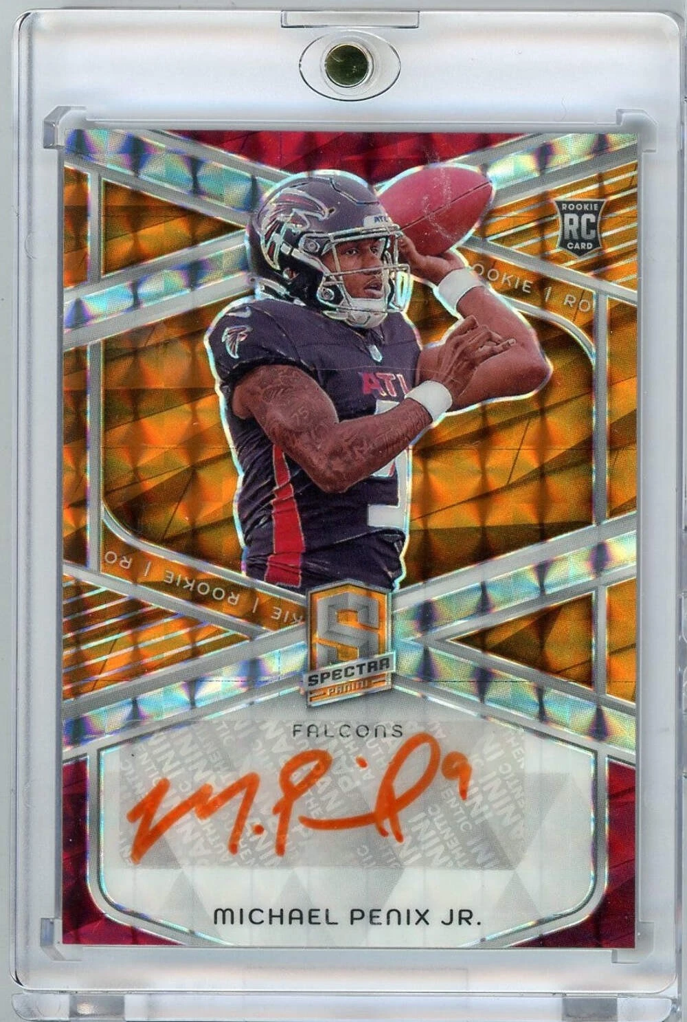 2024 Panini Spectra Orange Auto Michael Penix Jr #RAMPJ /10 RC Football Card