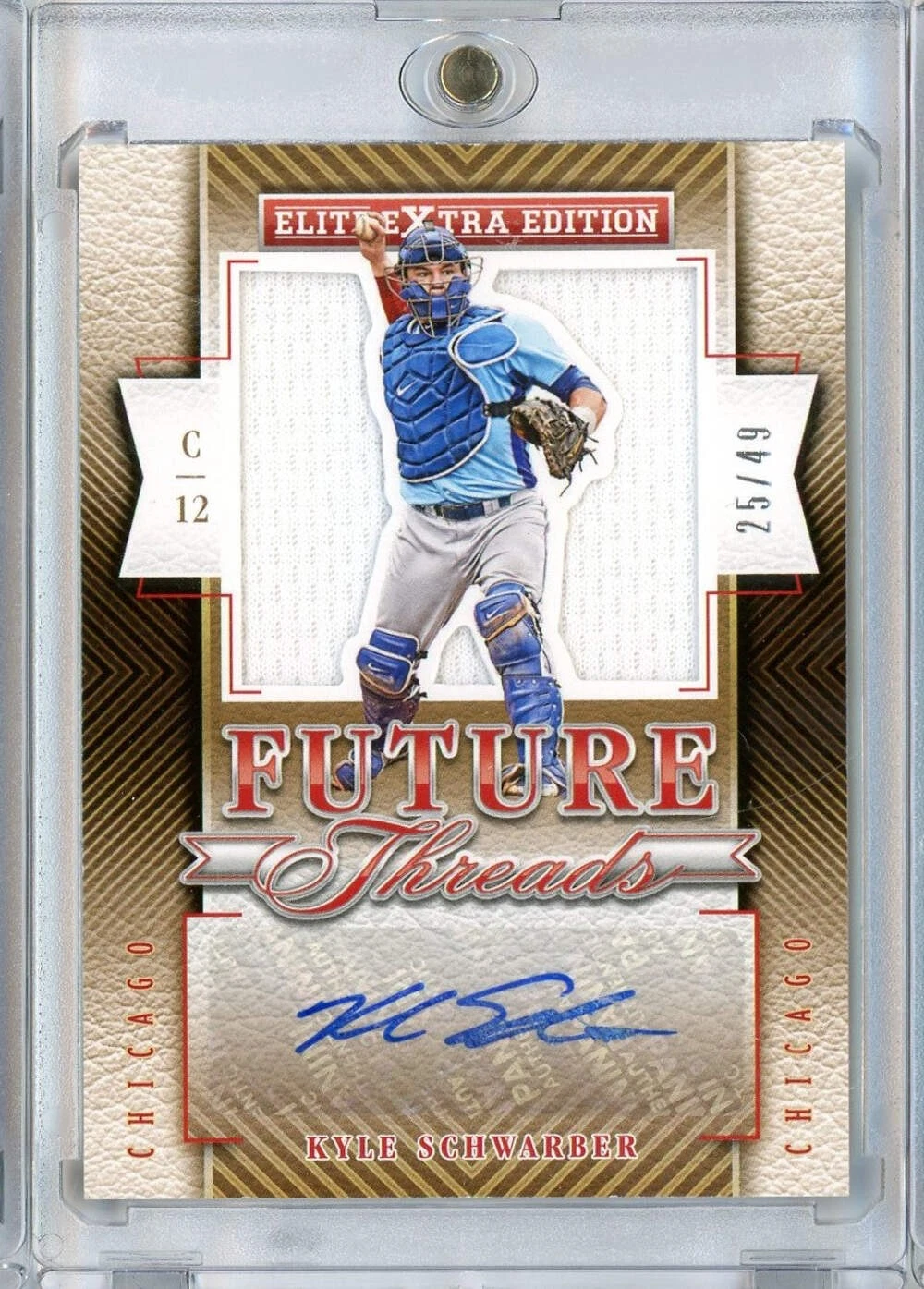 2015 Panini Elite Kyle Schwarber #2 /49 Future Threads Silhouette RPA RC