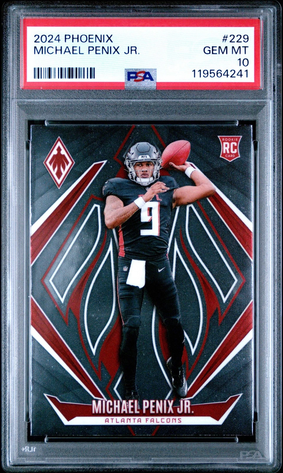 Graded 2024 Panini Phoenix Michael Penix Jr #229 Rookie RC Football Card PSA 10
