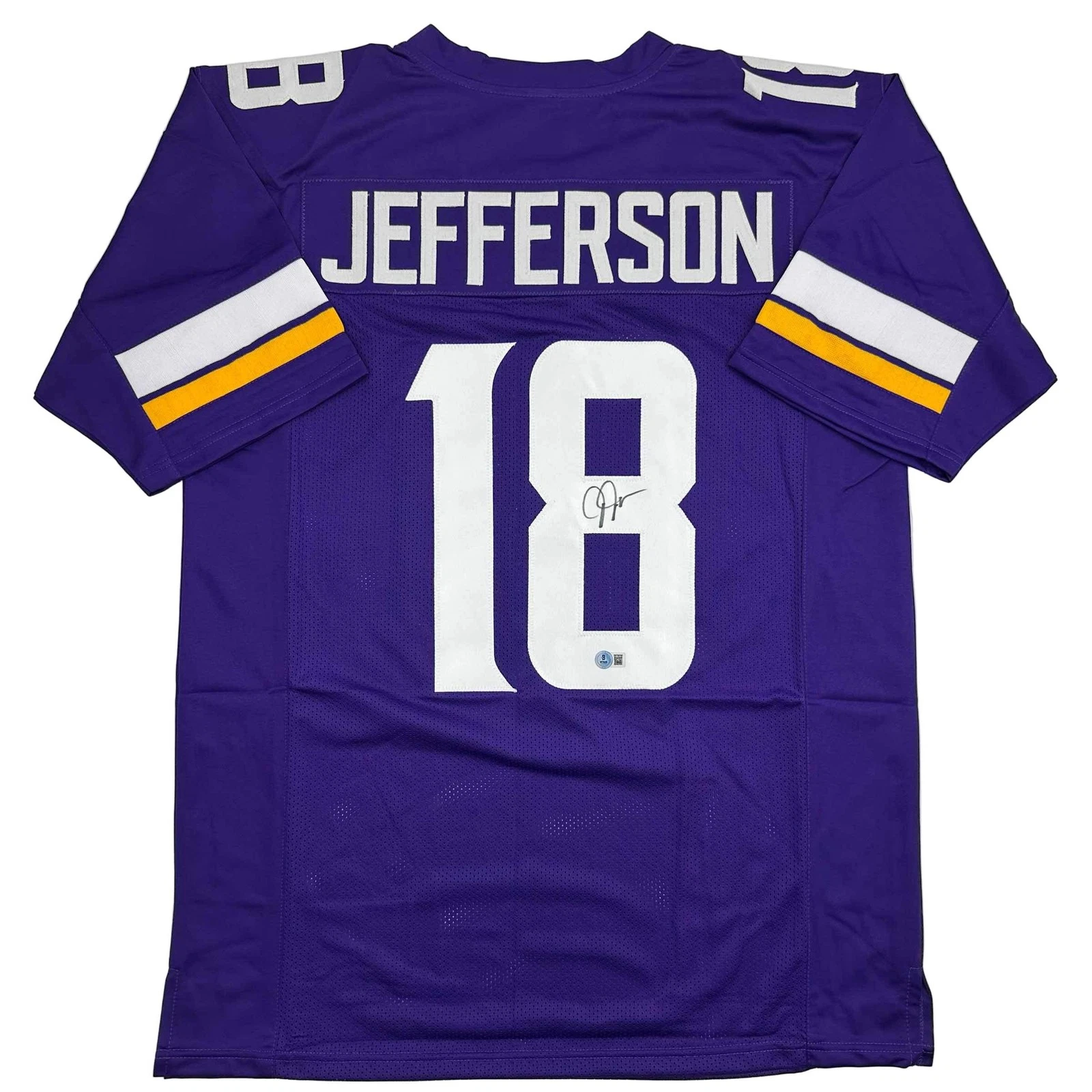 Autographed/Signed JUSTIN JEFFERSON Minnesota Purple Football Jersey JSA COA