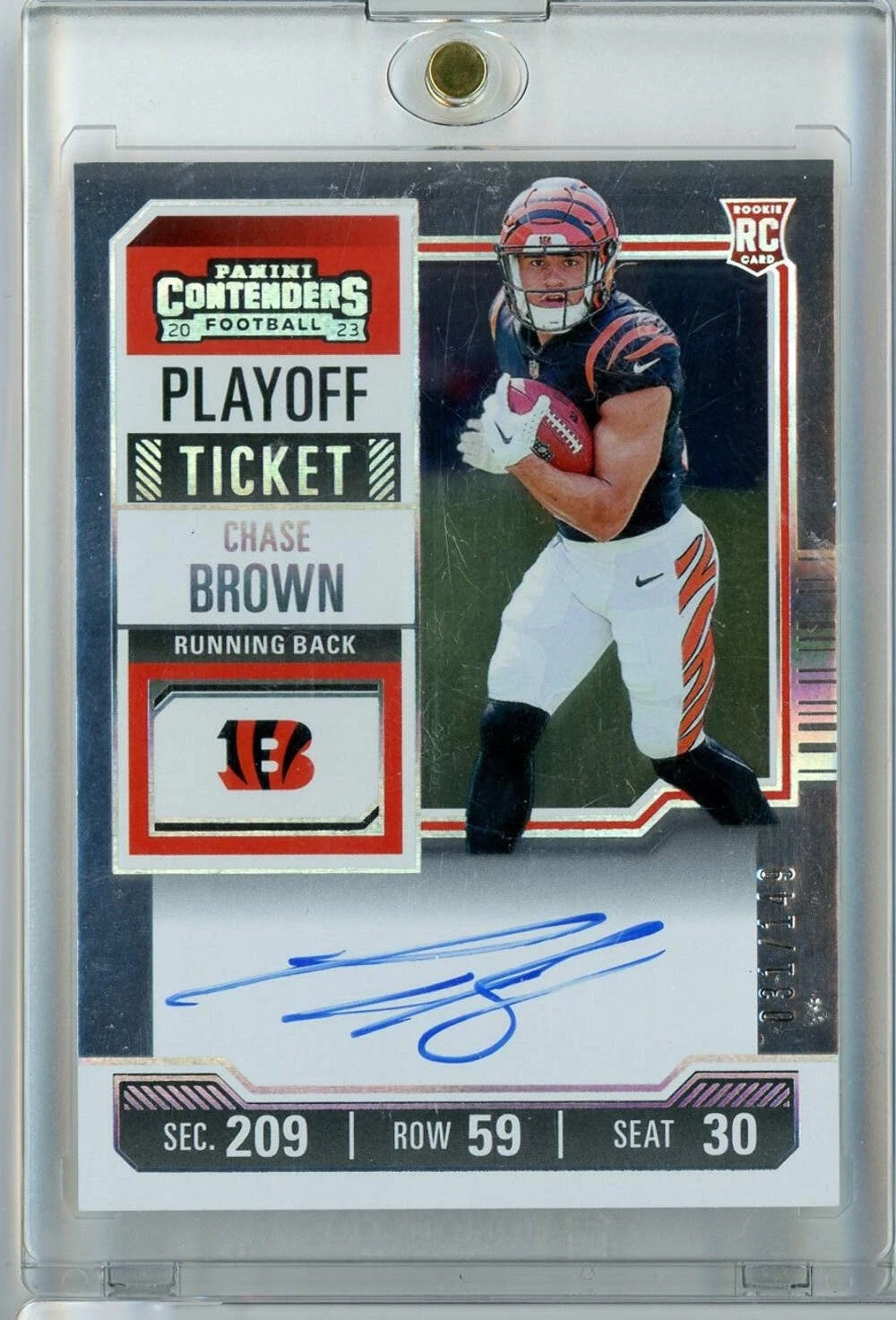 2023 Panini Contenders Playoff Ticket Chase Brown #105 /149 Auto Rookie RC Card