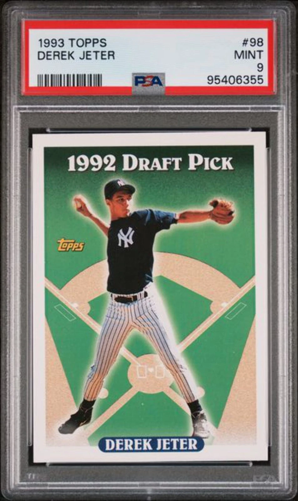 Graded 1993 Topps Derek Jeter #98 Rookie RC Baseball Card PSA 9 Mint