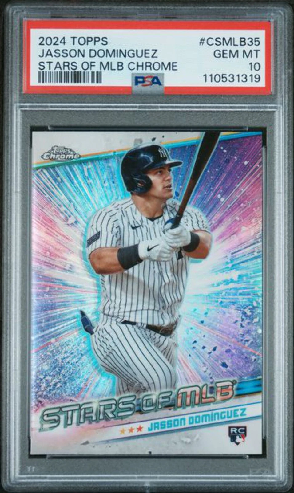 Graded 2024 Topps Jasson Dominguez #CSMLB35 Stars of MLB Chrome RC PSA 10