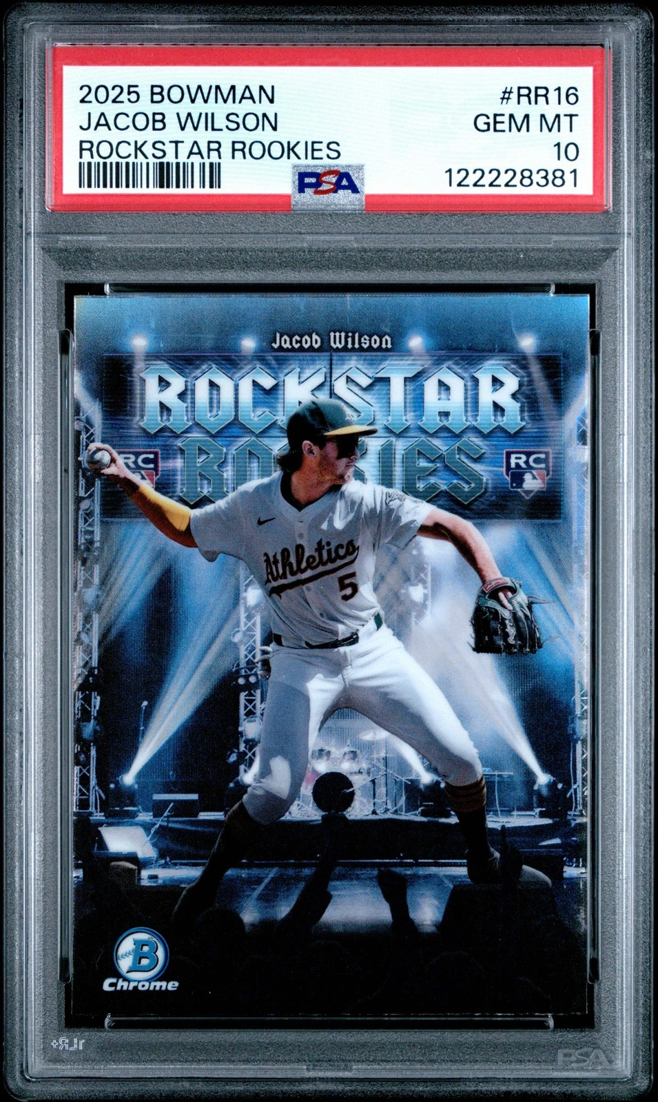 Graded 2025 Bowman Jacob Wilson #RR16 Rockstar Rookies RC Baseball Card PSA 10